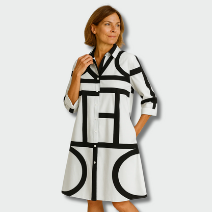 Kamilė™ – geometrinis suknelė stilingam rudeniui