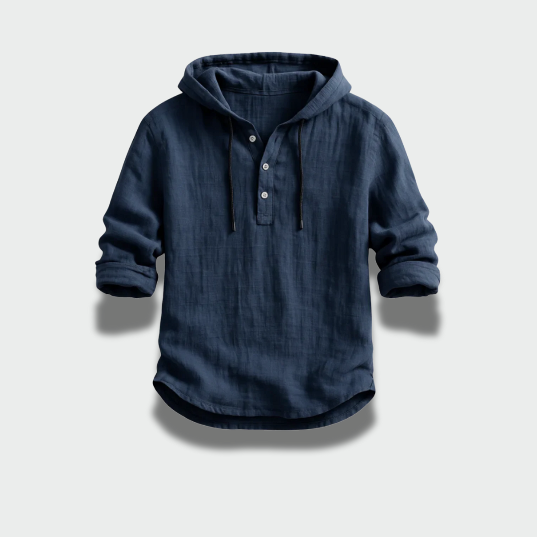 Austėja™ – Lino prabangus gobtuvu megztinis