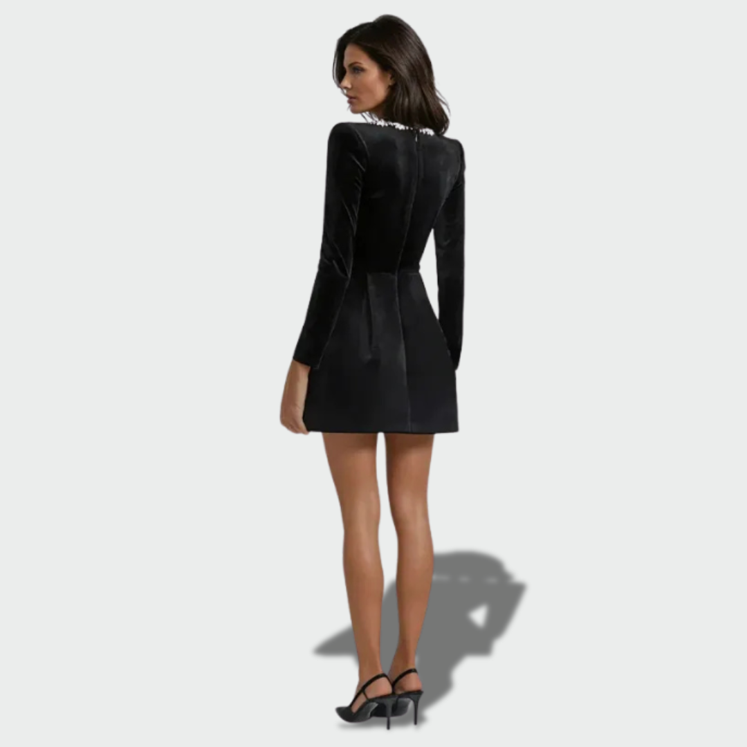 Saulė™ – Aksominė Mini Suknelė Rudeniui