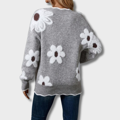 Kristina™ – Elegantiškas Gėlių Megztinis