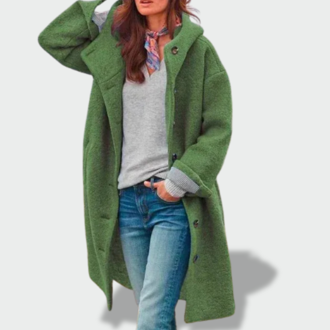 Ieva™ – Elegantiškas rudens paltas su gobtuvu