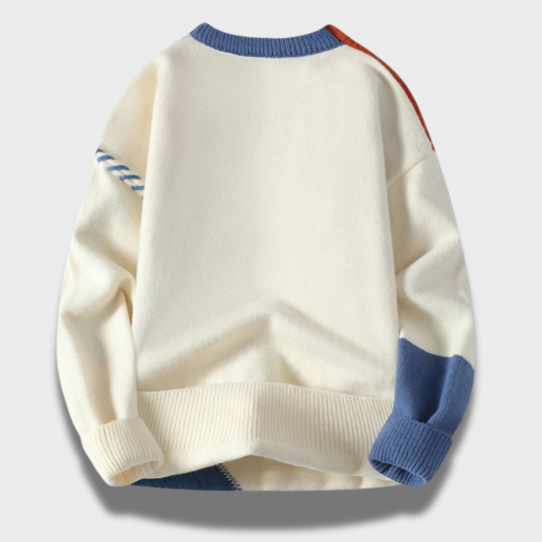 Lina™ – Spalvotas Patchwork Megztinis