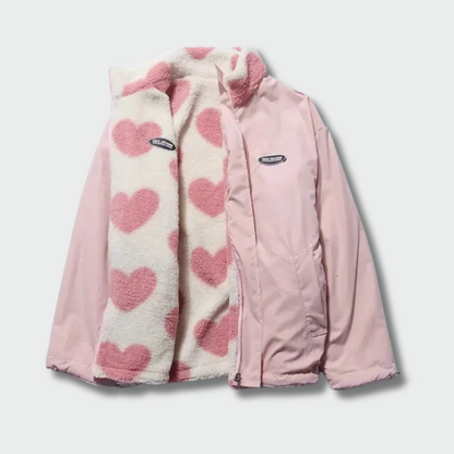 Saulė™ – Dvipusė rudeninė striukė su širdelėmis