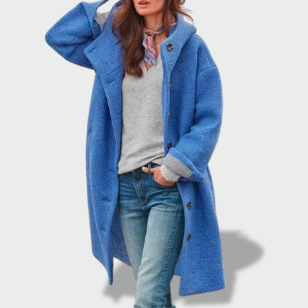 Ieva™ – Elegantiškas rudens paltas su gobtuvu