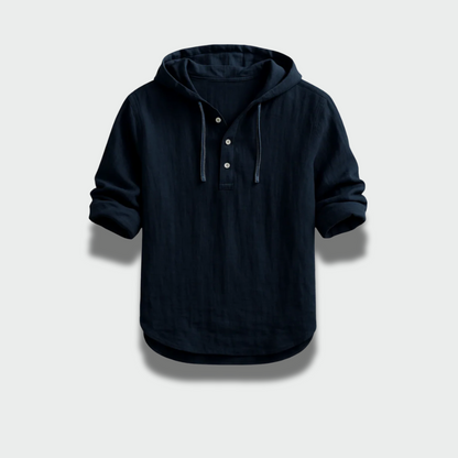 Austėja™ – Lino prabangus gobtuvu megztinis