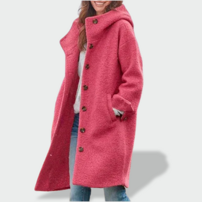 Ieva™ – Elegantiškas rudens paltas su gobtuvu