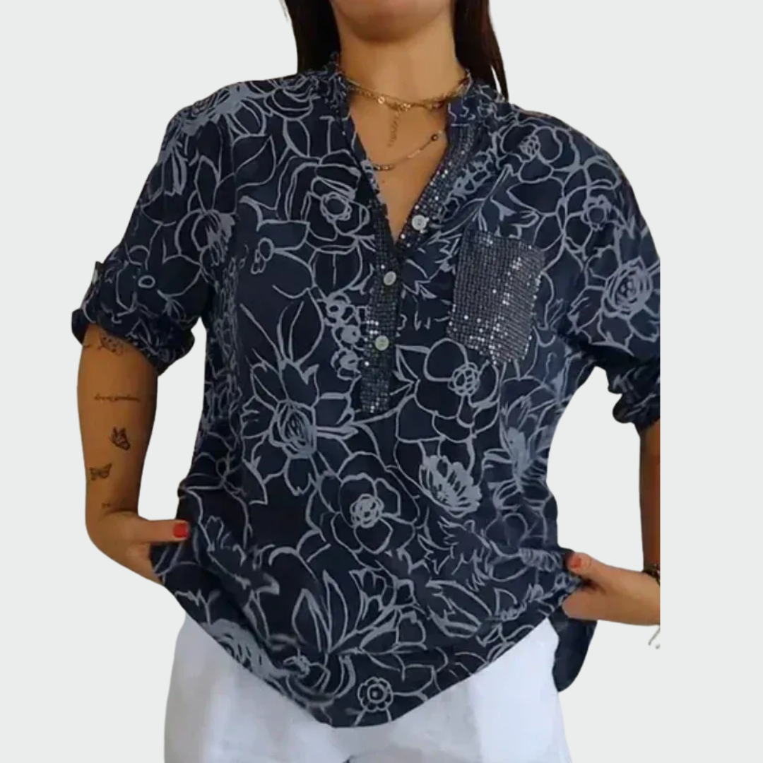 Miglė™ – Gėlėta palaidinė su vasarišku žavesiu