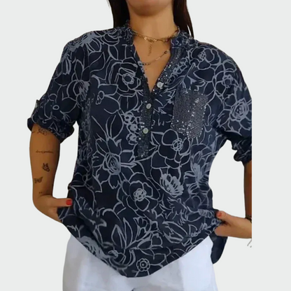 Miglė™ – Gėlėta palaidinė su vasarišku žavesiu