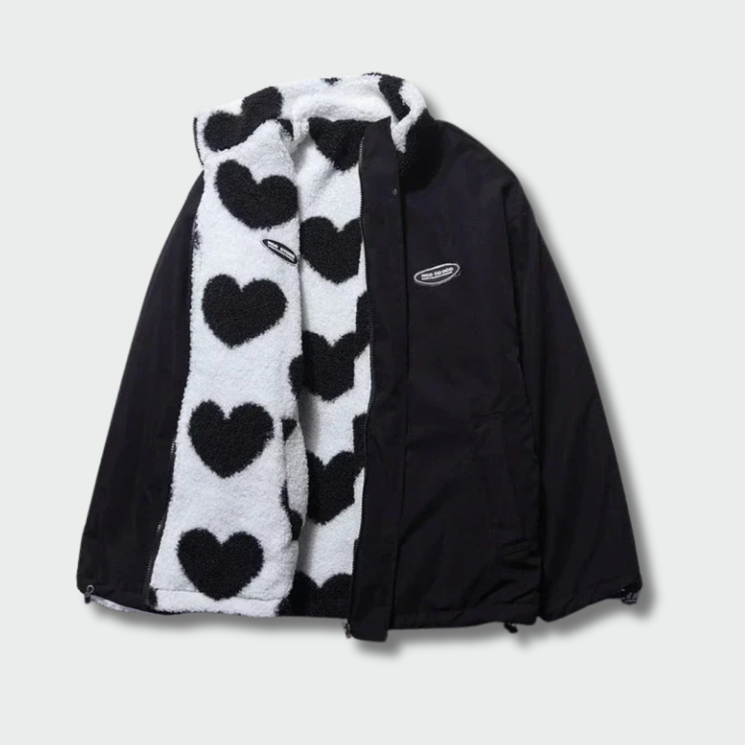 Saulė™ – Dvipusė rudeninė striukė su širdelėmis