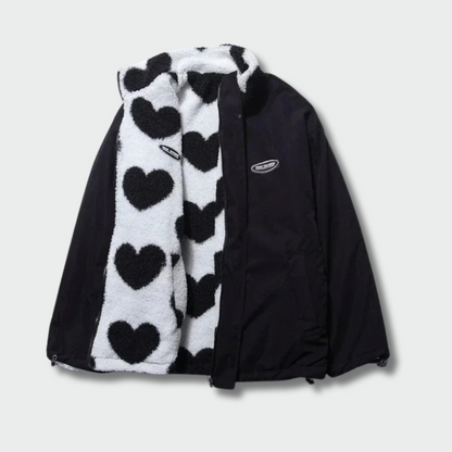 Saulė™ – Dvipusė rudeninė striukė su širdelėmis