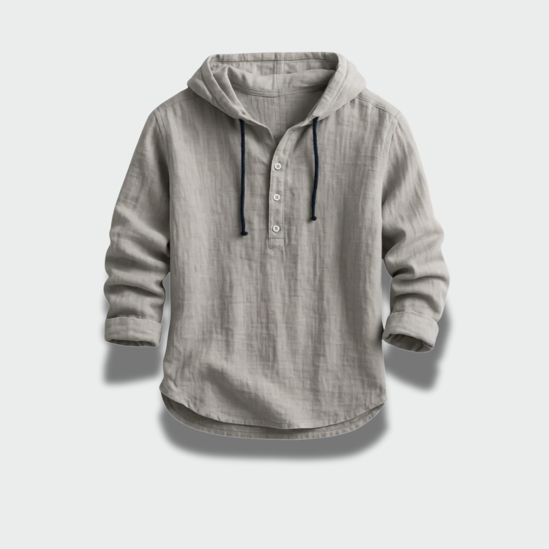 Austėja™ – Lino prabangus gobtuvu megztinis