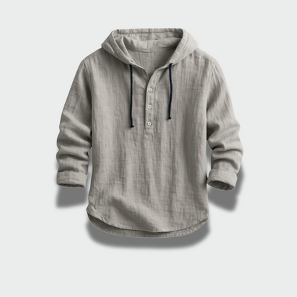 Austėja™ – Lino prabangus gobtuvu megztinis