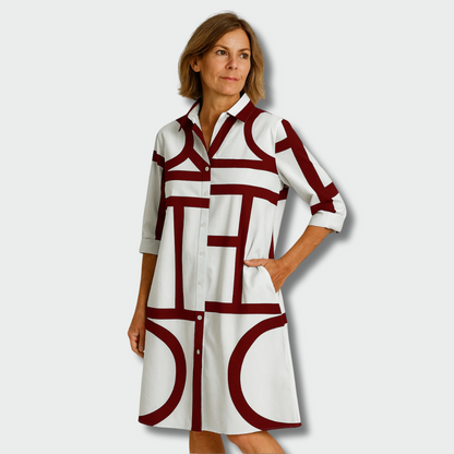 Kamilė™ – geometrinis suknelė stilingam rudeniui