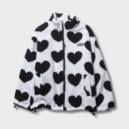 Saulė™ – Dvipusė rudeninė striukė su širdelėmis