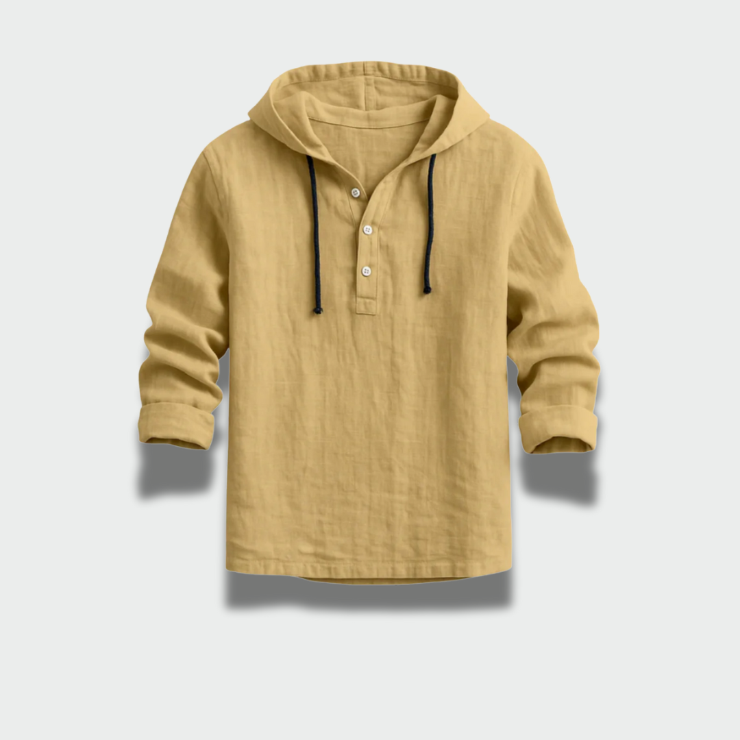 Austėja™ – Lino prabangus gobtuvu megztinis