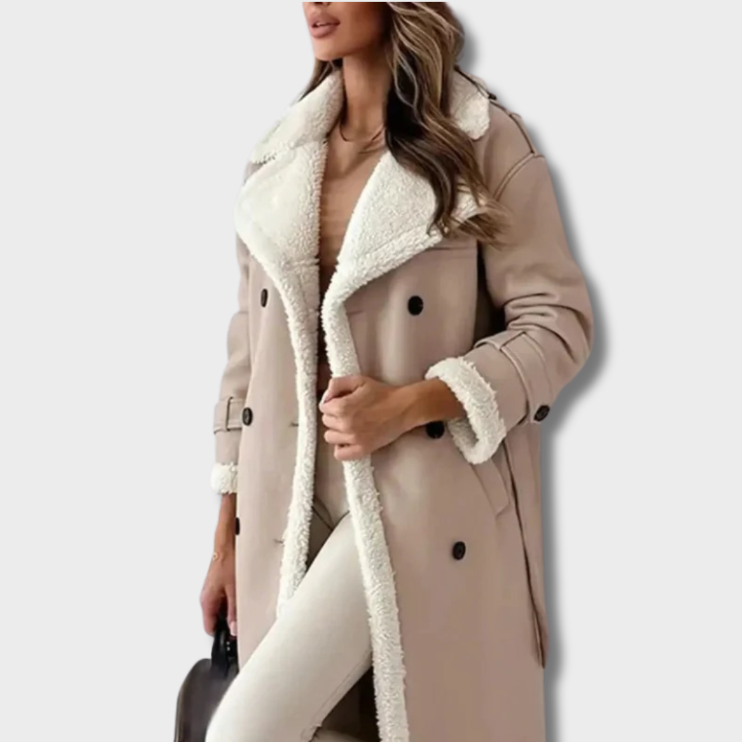 Laimutė™ – Ilga klasikinė striukė su švelniu fliso pamušalu