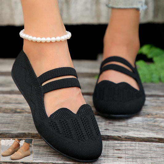 Chaussures Plates Maille Tricot - Slip-On Respirantes Confort