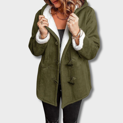 Eglė™ – Prabangi Kašmyro Jausmo Paltas su Gobtuvu