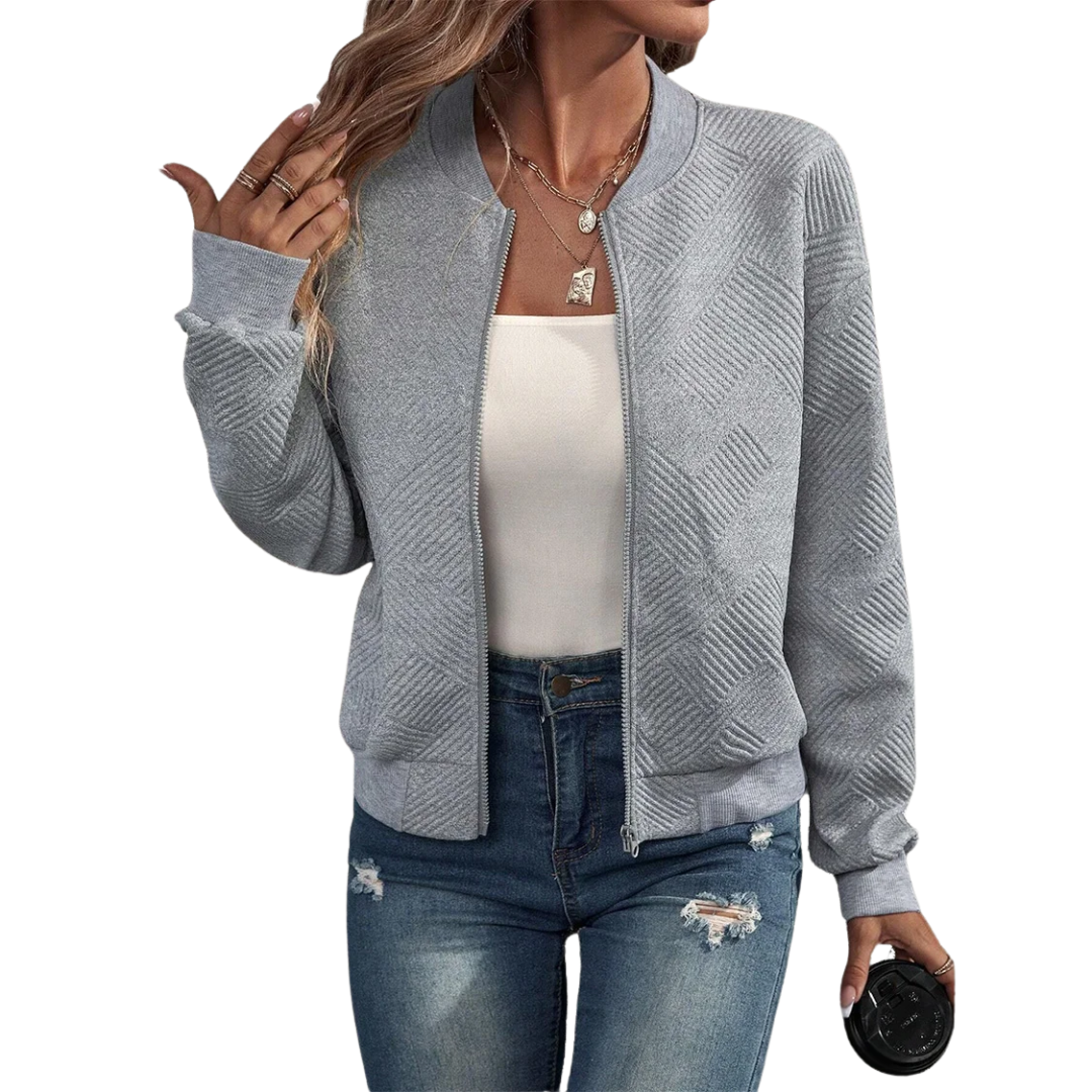 Veste zippée en maille à motif géométrique