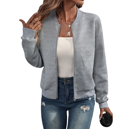 Veste zippée en maille à motif géométrique