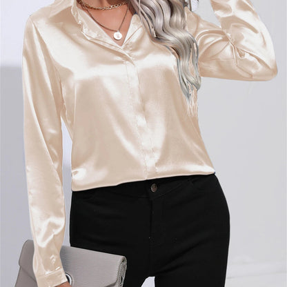 Chemise effet satiné à col classique