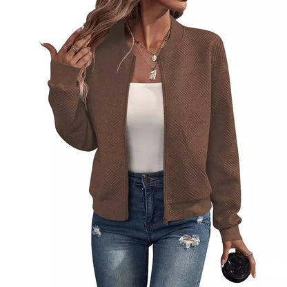 Veste zippée en maille à motif géométrique