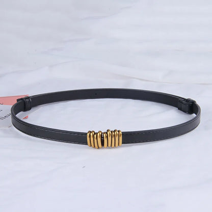 Ceinture fine ajustable à boucle dorée