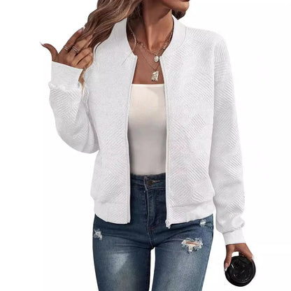 Veste zippée en maille à motif géométrique