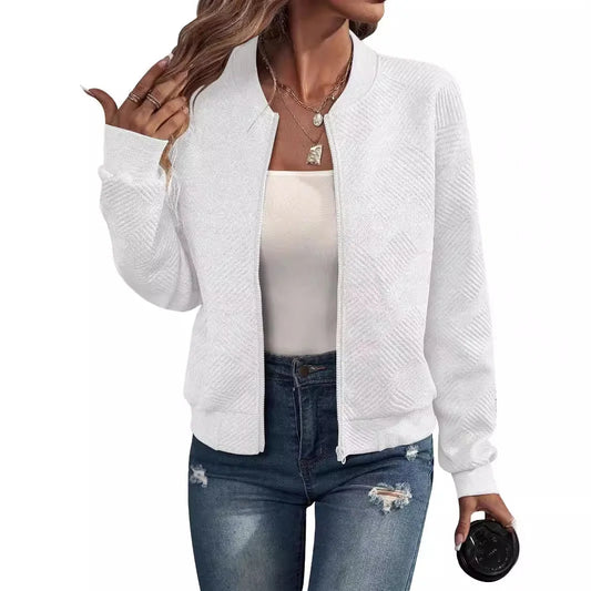 Veste zippée en maille à motif géométrique