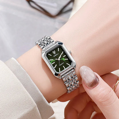 Montre Carrée Élégante avec Bracelet en Acier