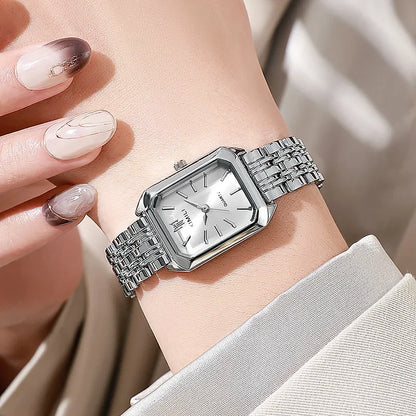 Montre Carrée Élégante avec Bracelet en Acier