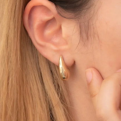 Boucles d’Oreilles Vintage Goutte d’Eau Dorées