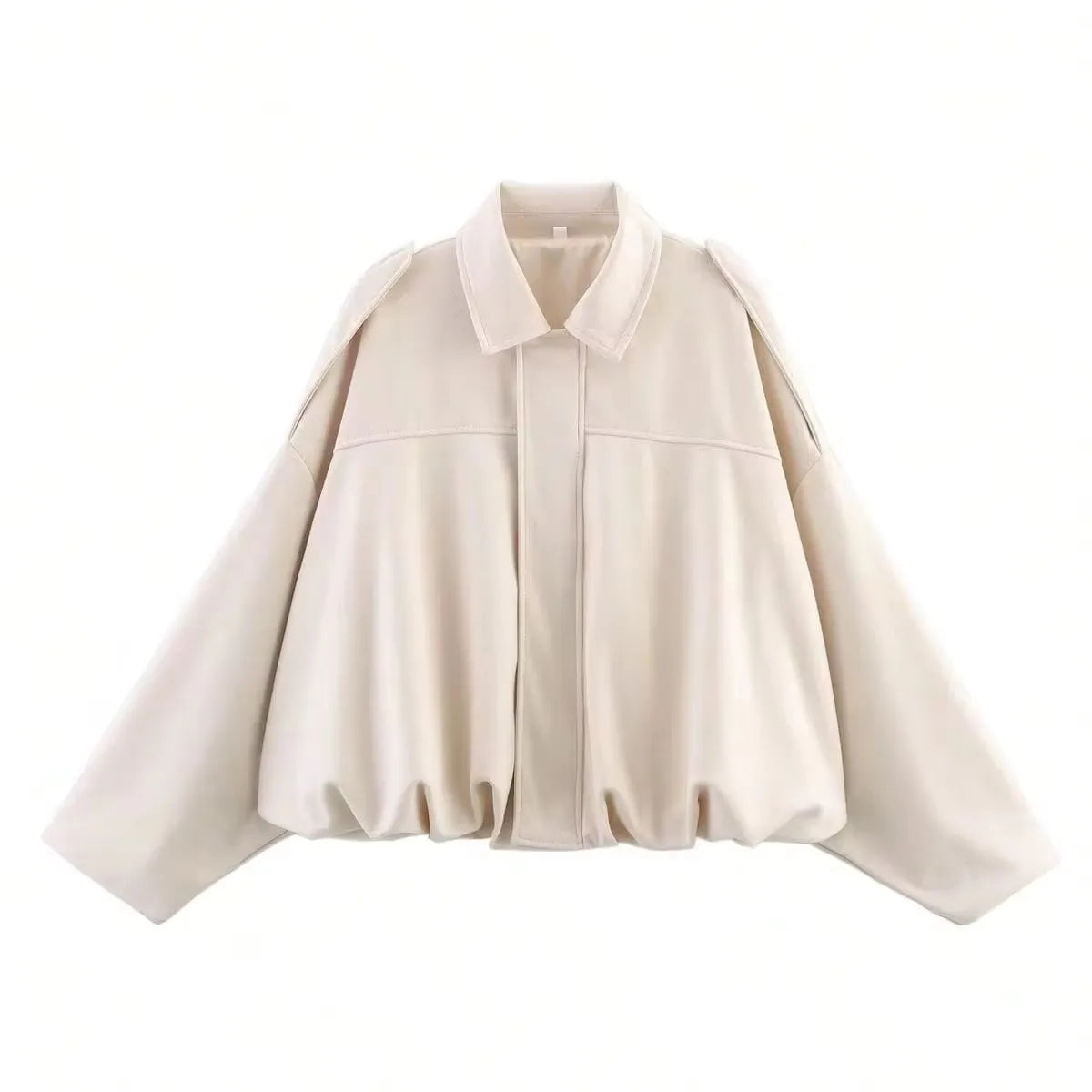 Veste oversize en daim avec col