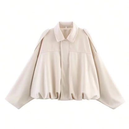 Veste oversize en daim avec col