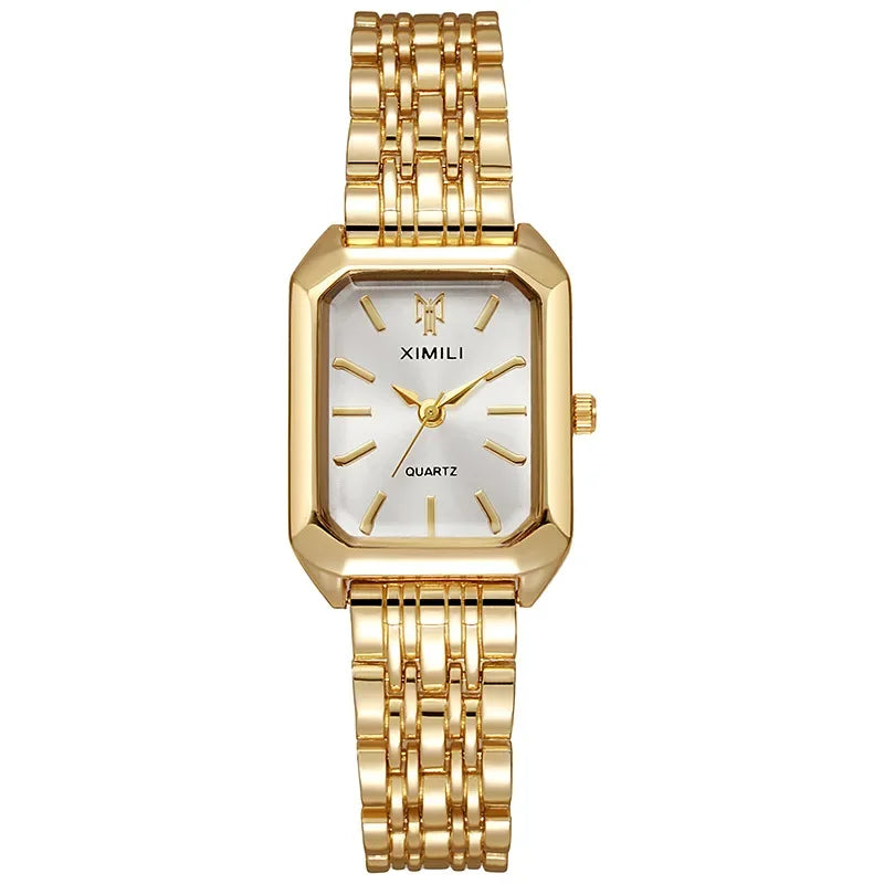 Montre Carrée Élégante avec Bracelet en Acier