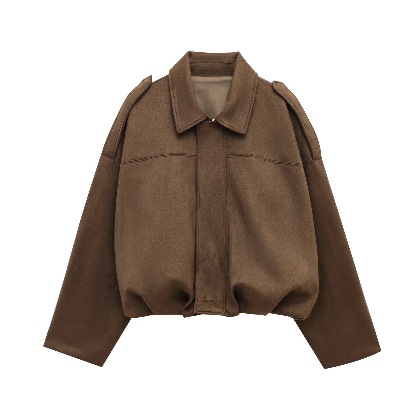 Veste oversize en daim avec col