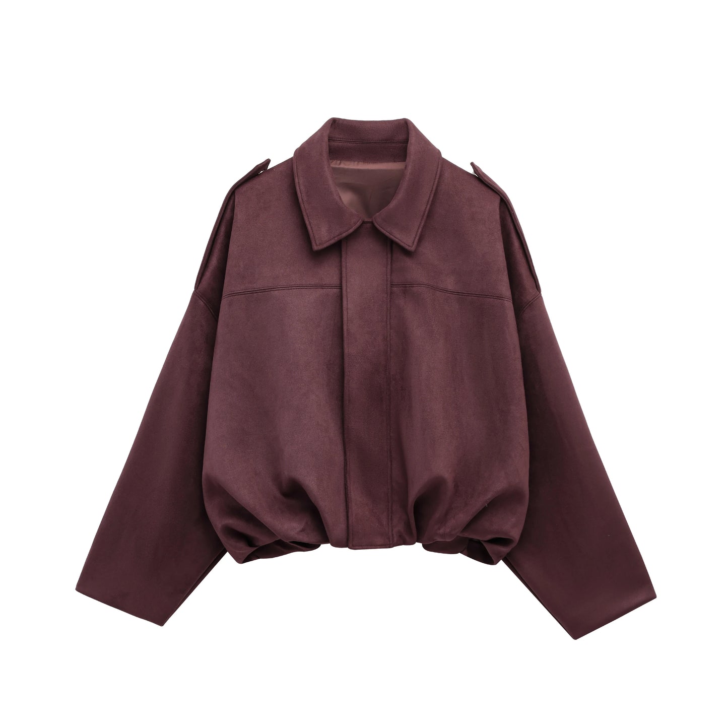 Veste oversize en daim avec col