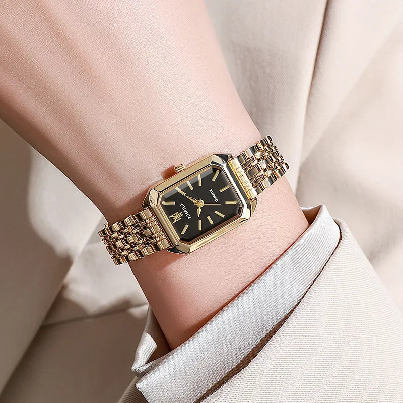 Montre Carrée Élégante avec Bracelet en Acier