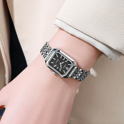 Montre Carrée Élégante avec Bracelet en Acier