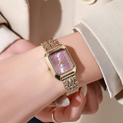 Montre Carrée Élégante avec Bracelet en Acier