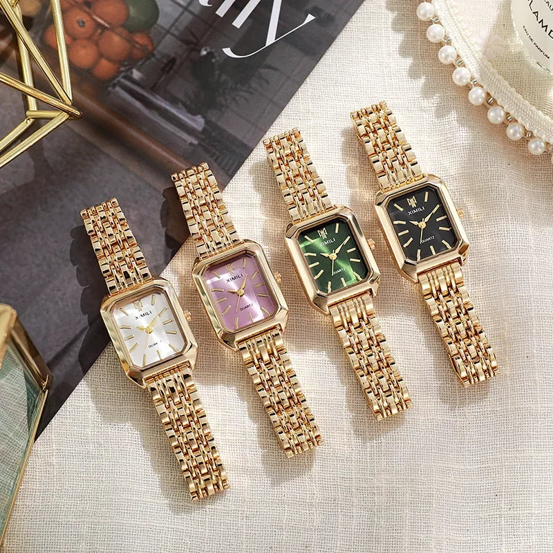 Montre Carrée Élégante avec Bracelet en Acier