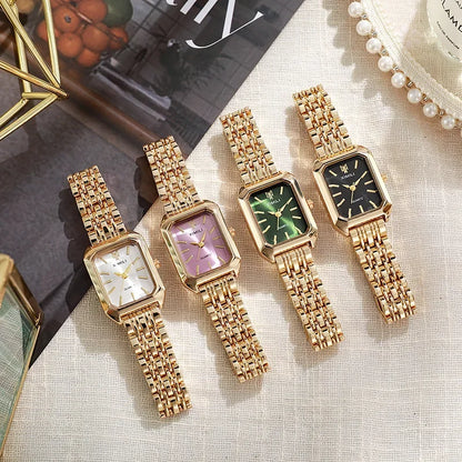 Montre Carrée Élégante avec Bracelet en Acier
