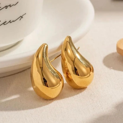 Boucles d’Oreilles Vintage Goutte d’Eau Dorées