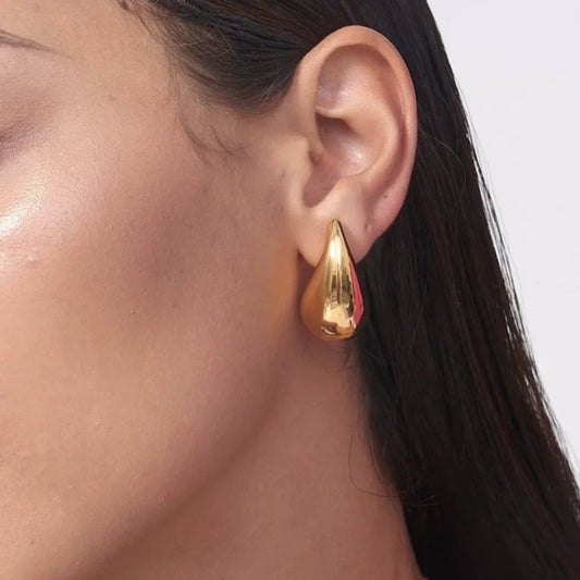 Boucles d’Oreilles Vintage Goutte d’Eau Dorées