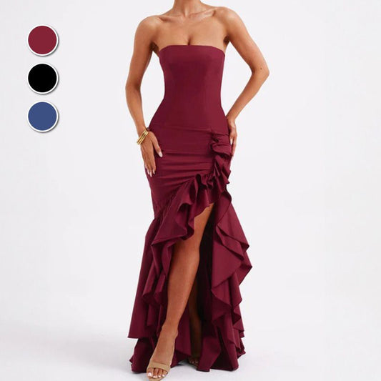 Robe bustier sexy à ourlet irrégulier pour femme 💃