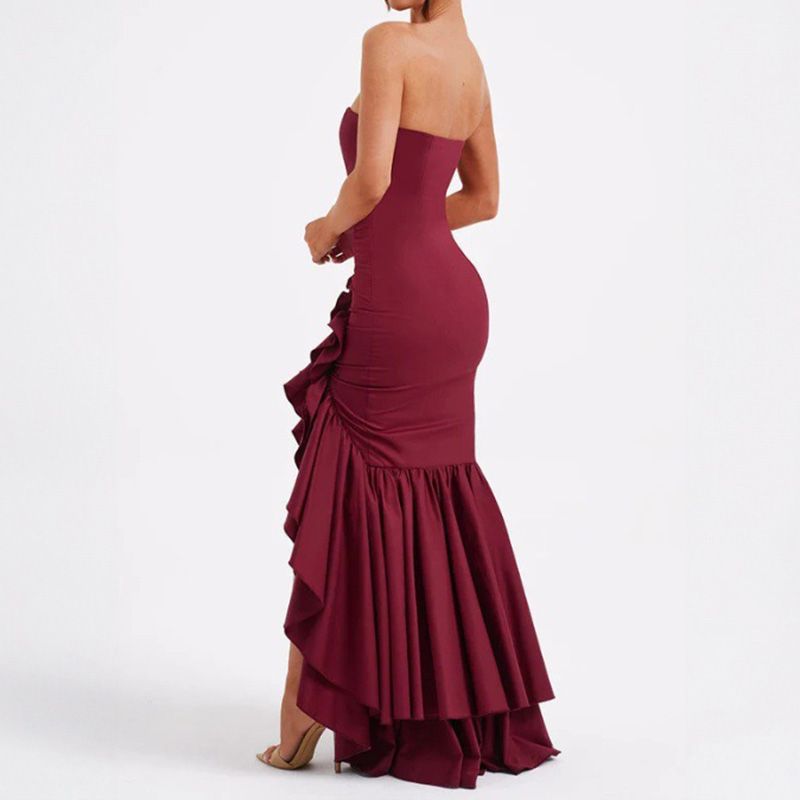 Robe bustier sexy à ourlet irrégulier pour femme 💃