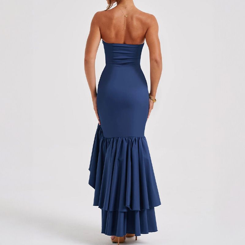 Robe bustier sexy à ourlet irrégulier pour femme 💃