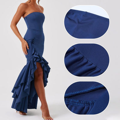 Robe bustier sexy à ourlet irrégulier pour femme 💃