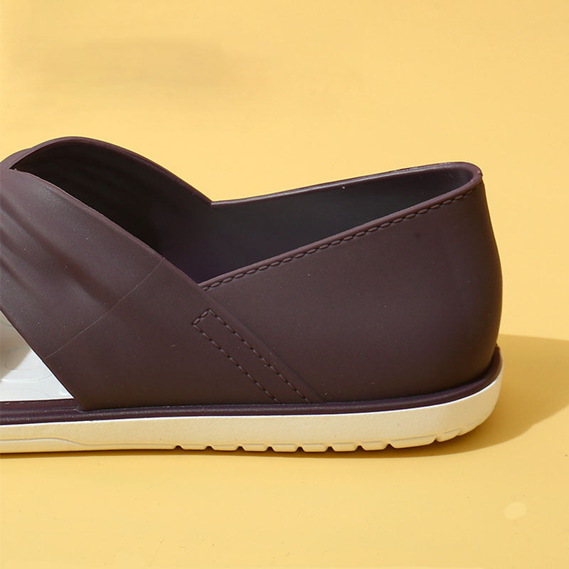 Sandales plates confortables de couleur unie avec nœud papillon