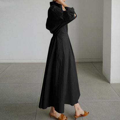 Robe chemise à col en pur coton